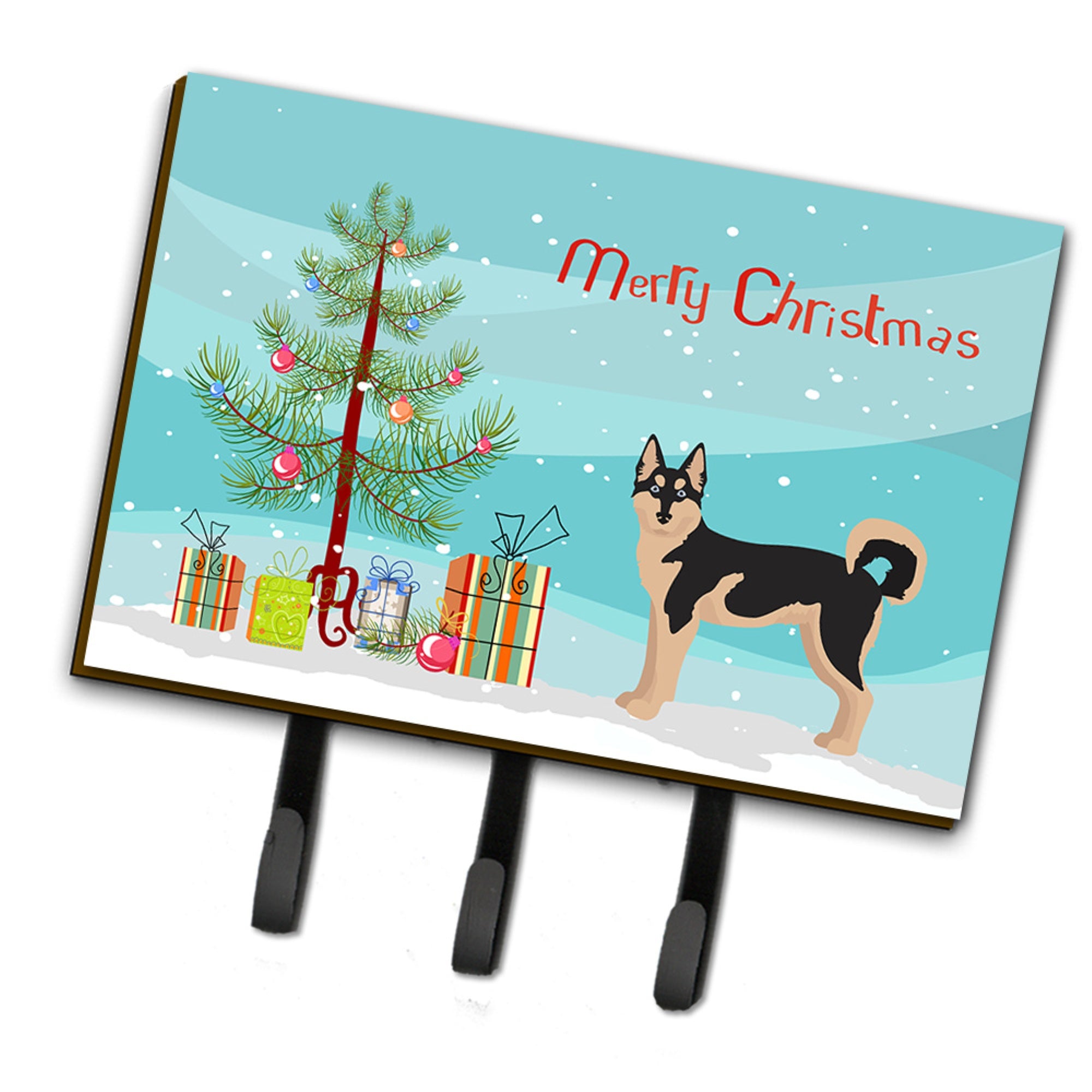 Caroline'S Treasures Gerberian Shepsky #2 Christmas Tree Leash Or Key Holder Hooks, Multicolor